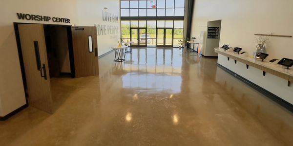 Commercial Sealed Concrete Floors that provide durability and resilience at a Church in Rockwall, TX