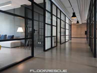 Natural Sealed Concrete Floors for hotels and hospitality, lobby and hallways, banquet room