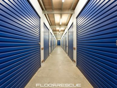 Sealed Concrete Floors by FloorRescue®, storage facility hall ways, concrete sealing, densifying