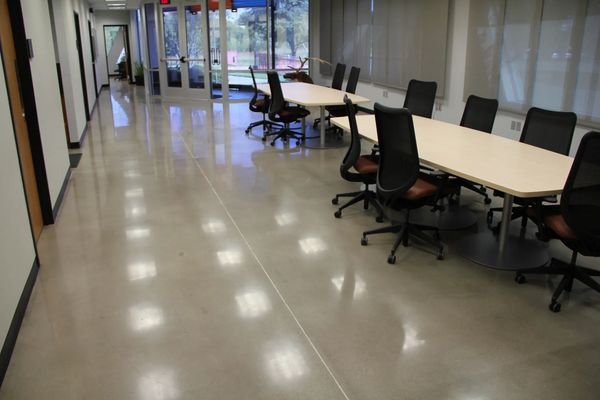 Commercial offices in Dallas Fort Worth with polished concrete flooring in new building remodel