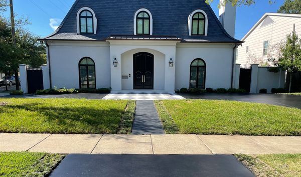 Driveway Restoration for Keane Landscaping in Dallas Texas, concrete grinding stained concrete satin