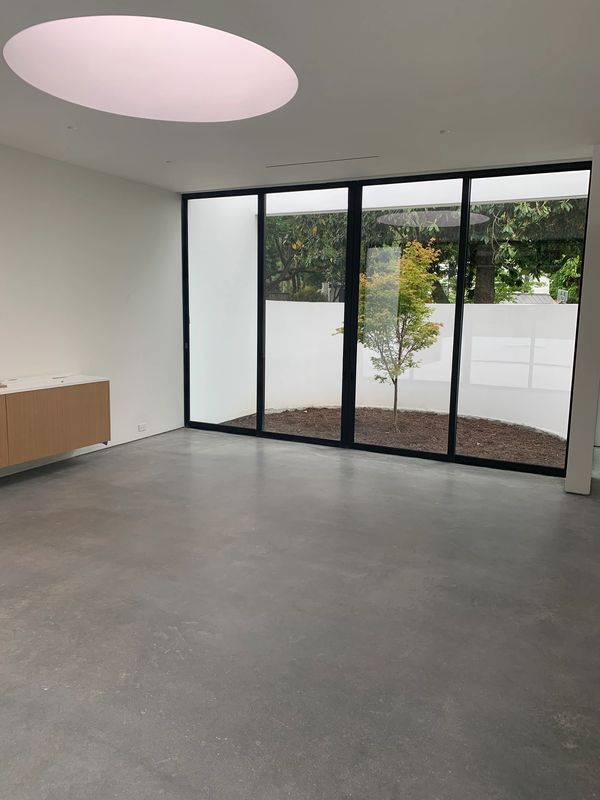 Honed Polished Concrete Floors in Uptown Dallas with natural lighting