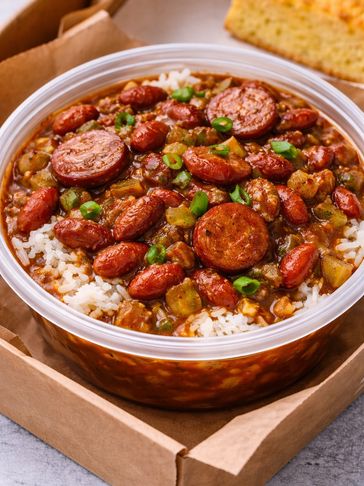 Red beans, rice, and sausage.
