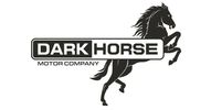 A Dark Horse Logo On A White Background.
