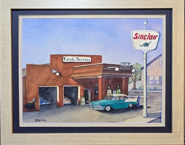 A Watercolor Painting Of A Building Outside