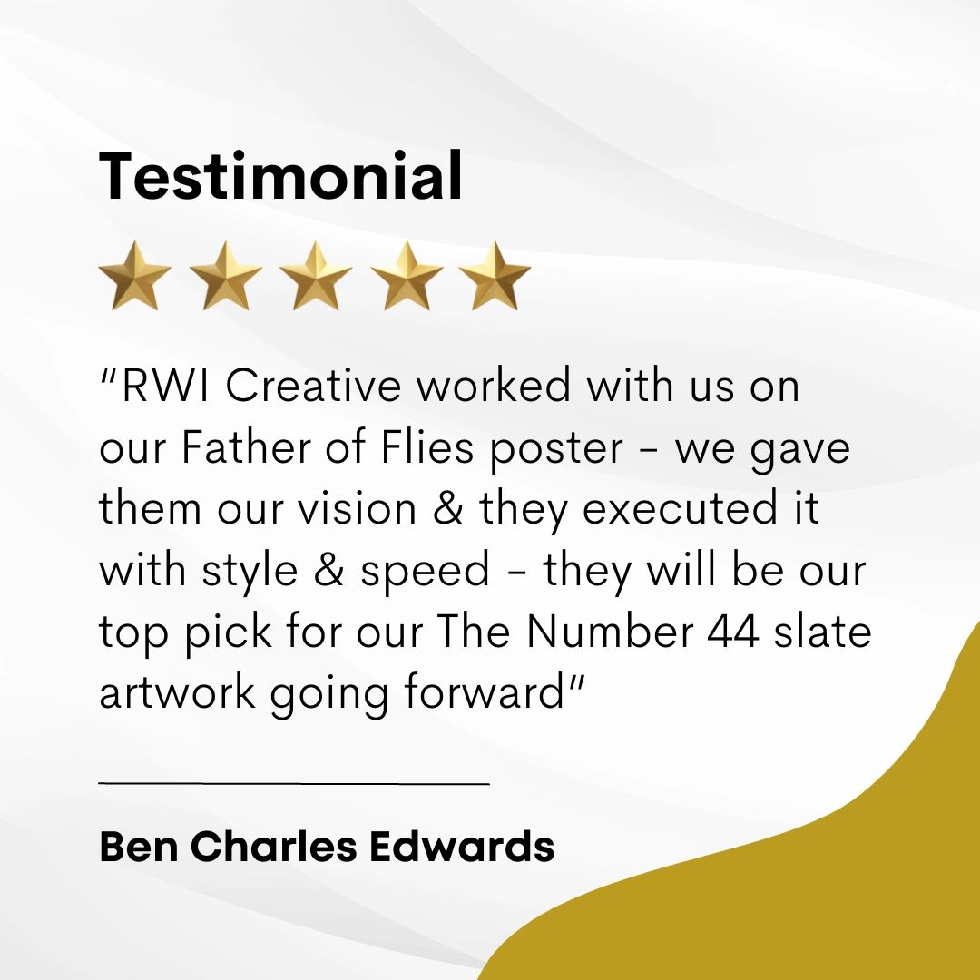 testimonial from clients of RWI creative work and film poster designers and tv poster designers