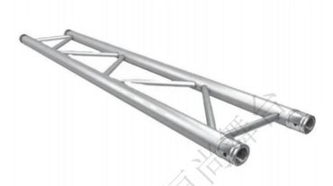 Metal truss section with triangular bracing for structural support.