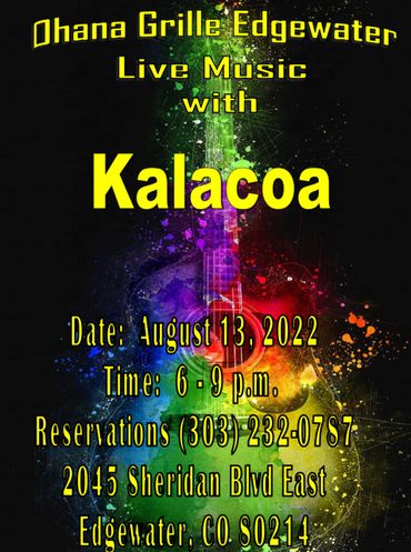 Live music with Kalacoa at Ohana Grille Edgewater on August 13, 2022.