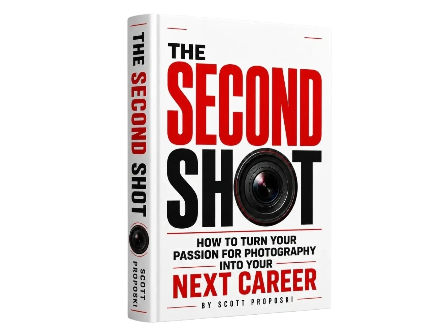 Book titled 'The Second Shot' on photography career guidance.