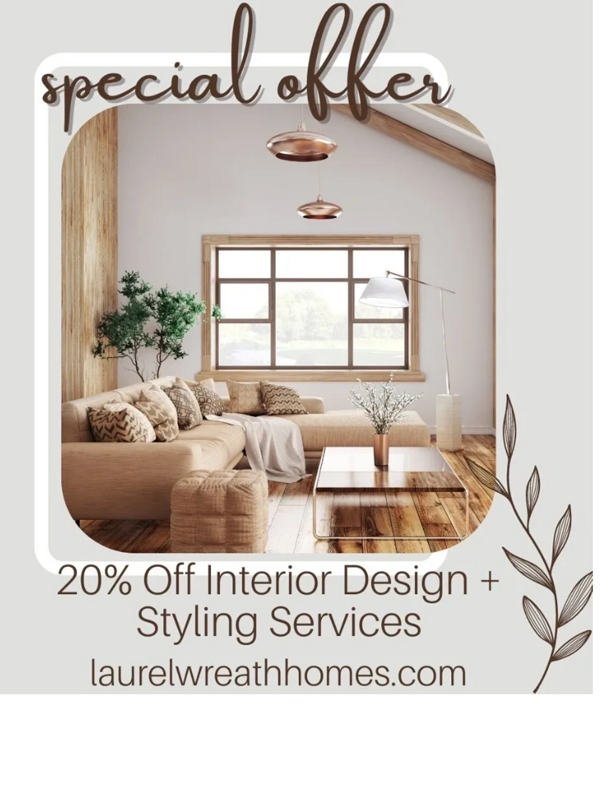 Special for the 1st two weeks of Aug! All styling + design services - even eDesign - are 20% off! 