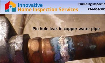Plumbing leak contact Innovative Home Inspection Canton MI