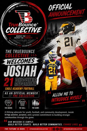 Announcement welcoming Josiah #21 to TrueBounce Collective.