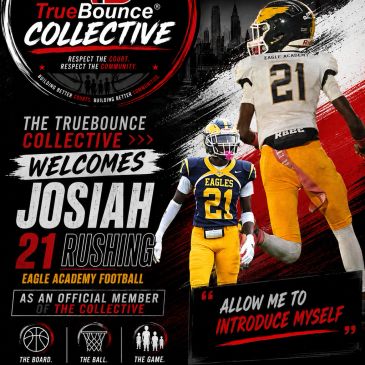 TrueBounce Collective welcomes Josiah, number 21, for Eagle Academy football.