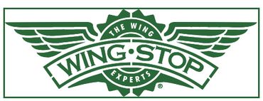 Wingstop logo with green wings and gear design.