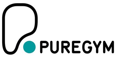 Logo of PureGym with stylized P and a teal dot.