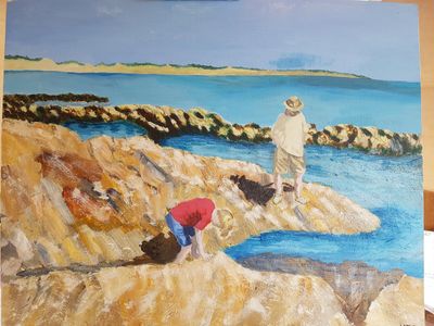 Family painting, acrylics painting