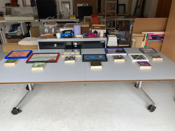 Finished pieces from the HAF Summer Framing and Art Workshop