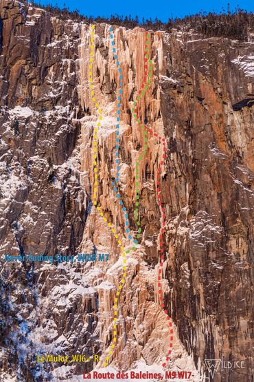 ice climbing, escalade de glace le mulot, never-ending story, l'envol, la route des baleines, quebec