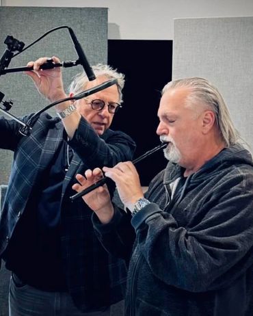 Greg Vail seen Recording Penny Whistle for a recording Session - love the toys!!