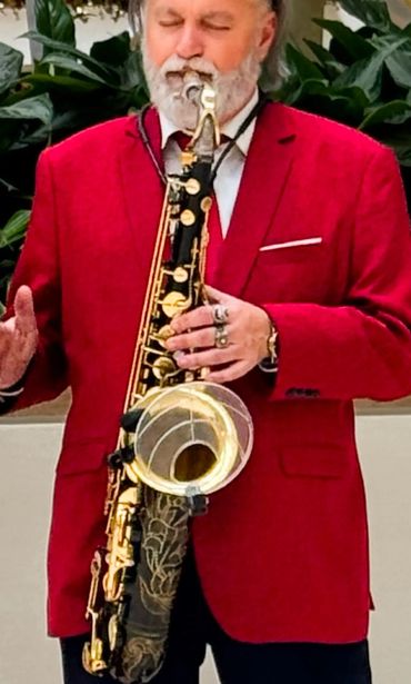 Greg Vail Seen on Tenor Saxophone during Christmas - Red Jacket!!