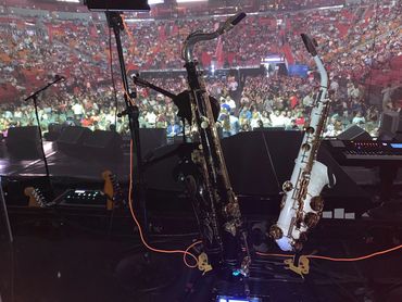 The View of the Saxophones became n event for me on tour - Every night before we started a show.
