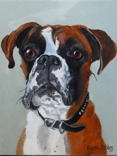 Fawn Boxer with Lots of Flash Painting
