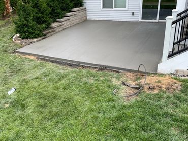 concrete patio in backyard custom