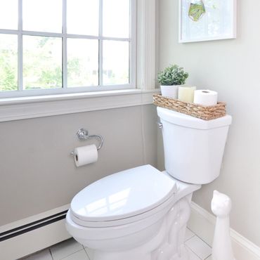 bathroom window and toilet