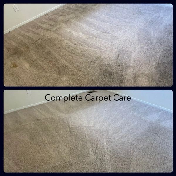 Before and after dirty and clean residential carpet