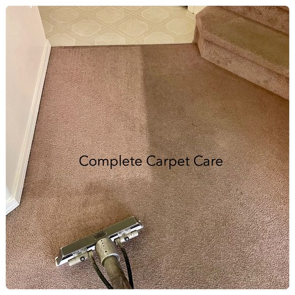 Dirty and clean residential carpet