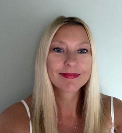 Pretty cheerfully smiling woman