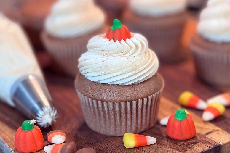 holiday thanksgiving Christmas pumpkin spice cupcake