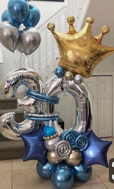 A 30th birthday balloon decoration for Nicholas