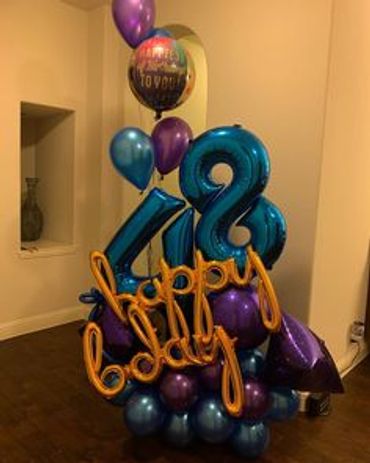 A picture of 48 number balloon in blue color