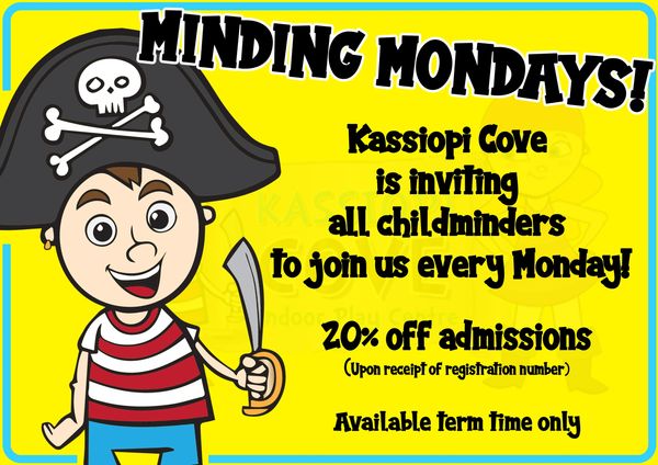 Promotional day at kassiopi cove, minding mondays 20% discount for childminders