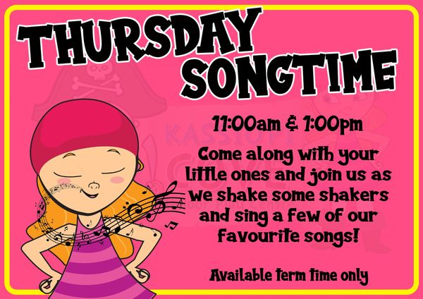 Community song time is held on Thursdays at 11am and 1pm for the locals with small children.