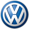 Volkswagen logo with blue and silver colors.