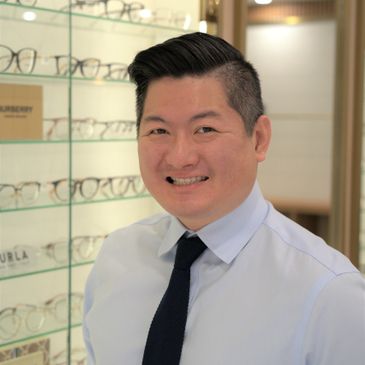Your new local family optometrist griffin Ngo in his new shop rhodes optometry in rhodes central