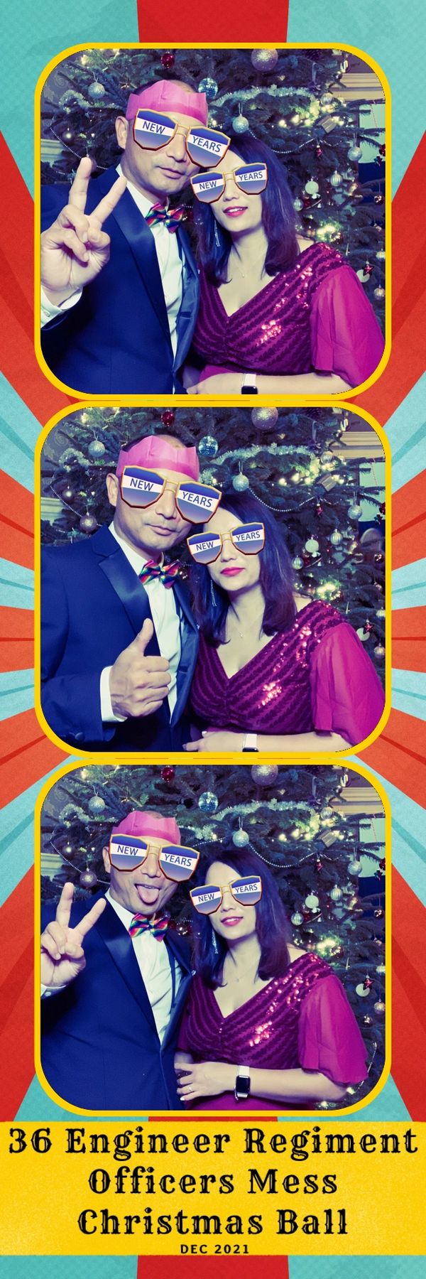 360 party photo booth strip with a two people  posing
