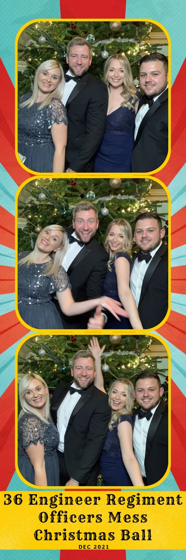 360 party photo booth strip with a group of people posing