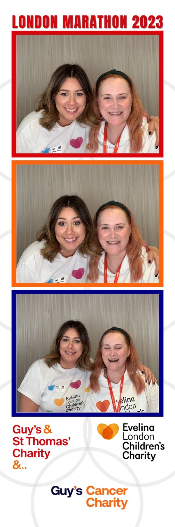 corporate  photo booth strip with a two people posing