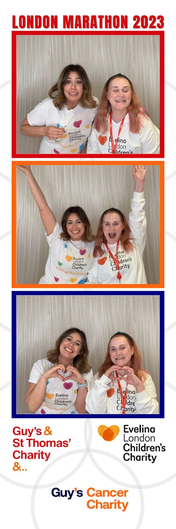 corporate  photo booth strip with two women posing