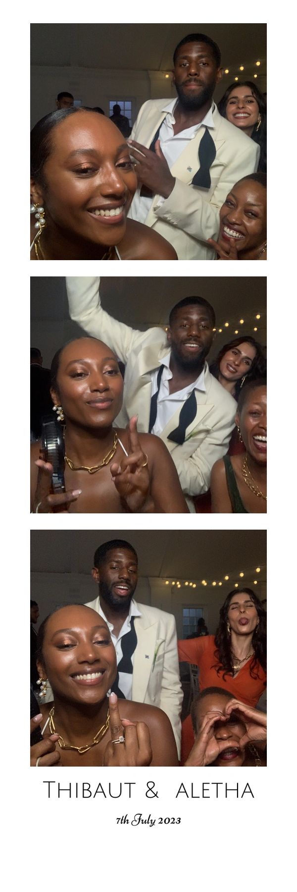360 wedding photo booth strip with a group of people posing