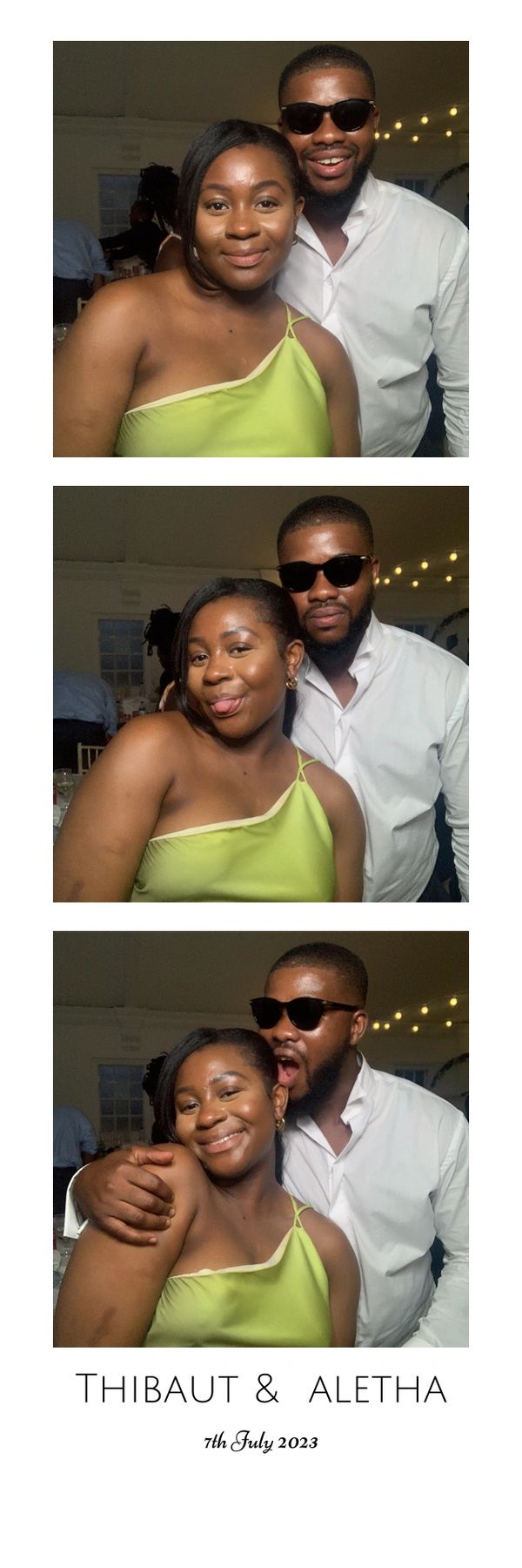 360 wedding photo booth strip with a couple posing