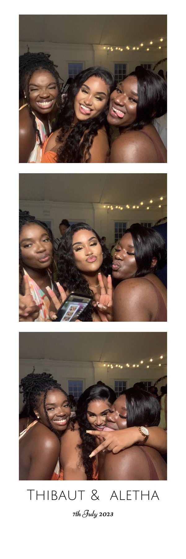 360 wedding photo booth strip with a group of woman posing