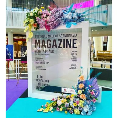 a highly decorated magazine photo booth
