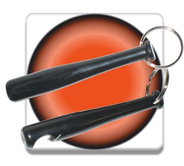 Black Baseball Bat Bottle Opener for logo