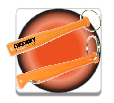Baseball Bat Bottle Opener. Brown baseball bat bottle opener with keyring