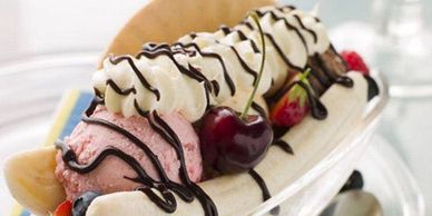 Can't forget and old Classic
Regular Banana Split 
or a Deep Fried Banana Split