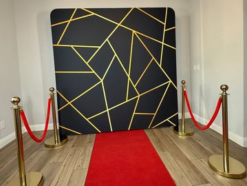 Red carpet with photo booth back drop